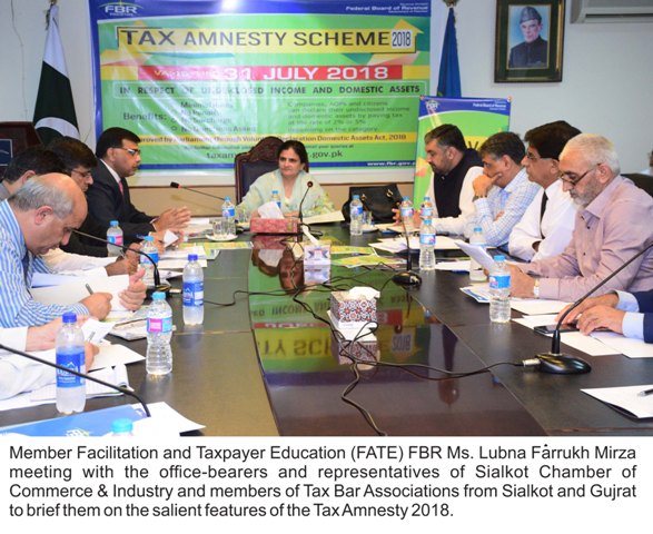 Member FBR briefs Sialkot business community on tax amnesty