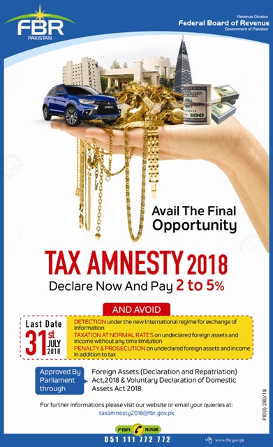 Avail the final opportunity for Tax Amnesty Scheme 2018.