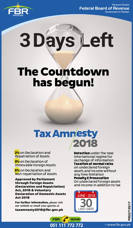 Avail Tax Amnesty 2018, last date 30th June, 2018